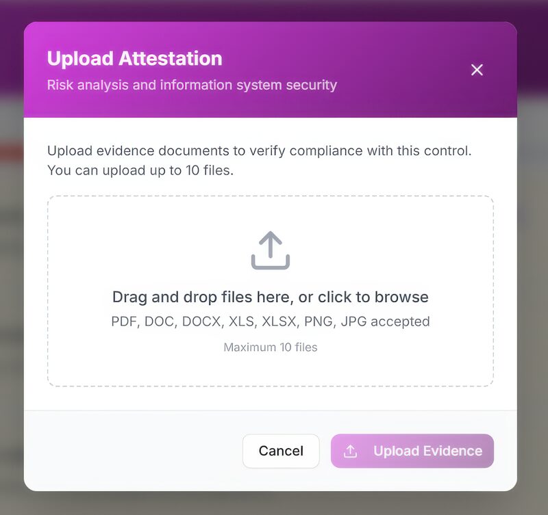 CYFAX attestation upload interface